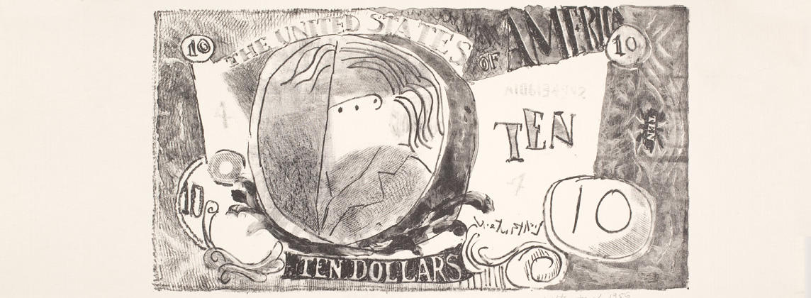 Roy Lichtenstein, Ten Dollar Bill (Ten Dollars), 1956. Collection of Jordan D. Schnitzer. © Estate of Roy Lichtenstein