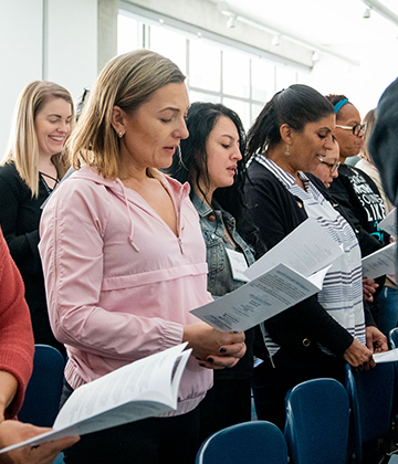 Students singing
