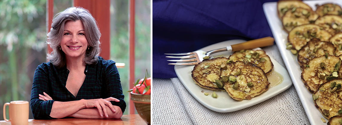 Left: Amelia Saltsman; Right: Cheese pancakes