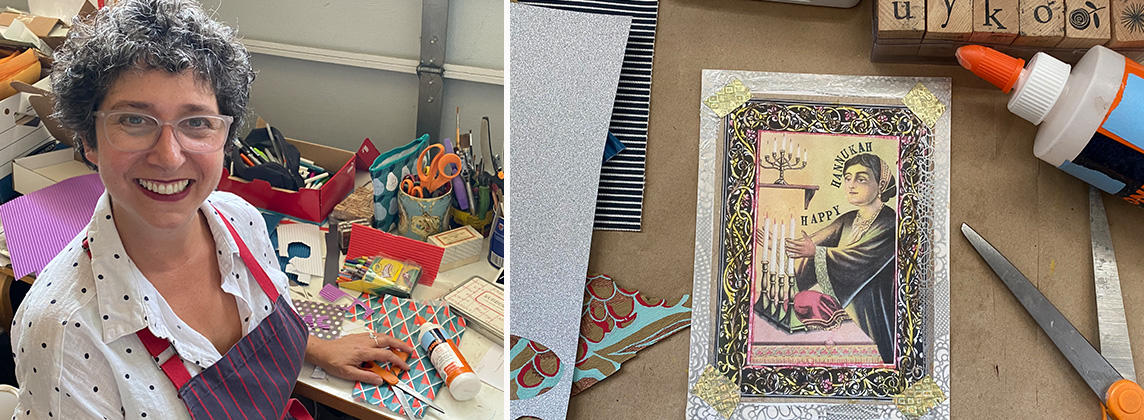 Left: Katie Lipsitt; Right: Collage art by Katie Lipsitt