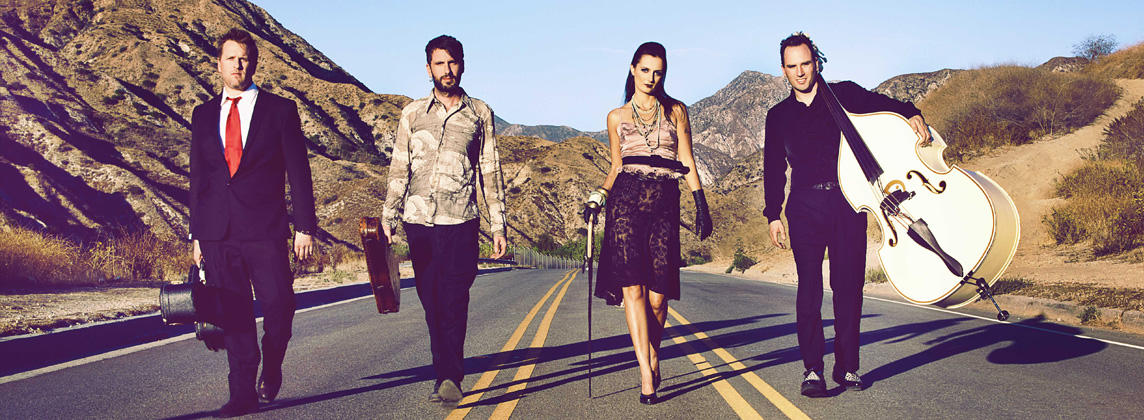 wand walking on a highway with instruments