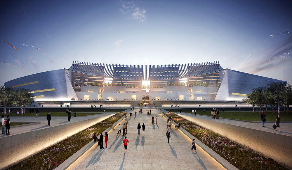 national art museum of china competition rendering skirball cultural center