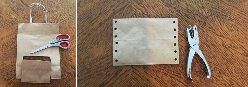 Steps 1 and 2 of the Afikomen pouch project