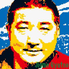 pixelated portrait of Jigme Gyatso