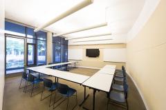 Courtyard Classrooms with conference tables and chairs