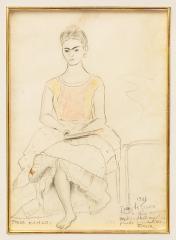 drawing of a woman sitting on a chair