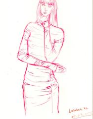 A fashion sketch of a dress