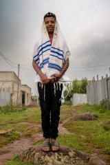 An Ethiopian Jew wears a tallit