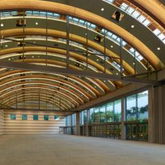 Guerin Pavilion interior showing valuted ceiling and floor-to-ceiling windows