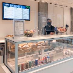 Judy's Counter with food option in glass case