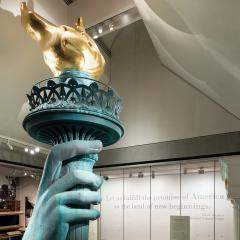 Large replica of liberty torch in the Vision and Values gallery