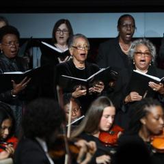 A choir and orchestra performing