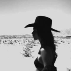 A woman silhouette with a dessert background