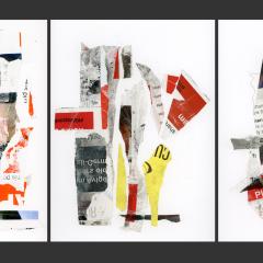 Abstract art collages made of torn up posters