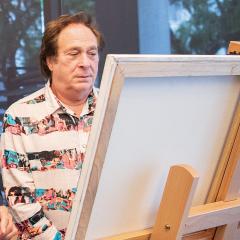 A group of Adult Ed students in an art class.