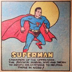 A comic drawing of Superman